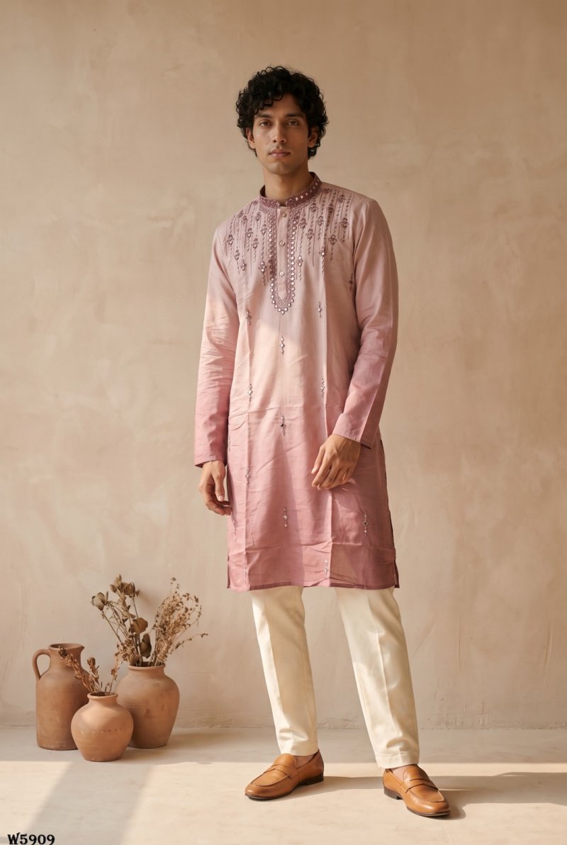 Outluk Wedding Vol 59 Silk Mens Kurta With Pajama 